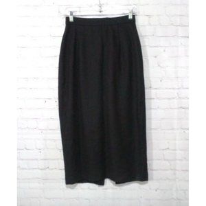 Alison McCabe Long Skirt Women’s Size 8 Black Career 100% Wool Made In USA
